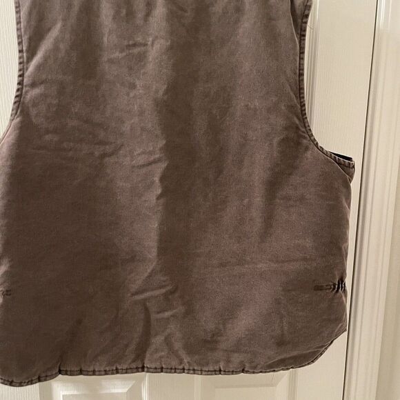 Vintage Carhartt Men's Vest Quilted Lined Brown Canvas Union Made USA Size XXL - Picture 11 of 16